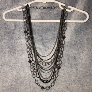 Silver/black layer necklace-select 2 item for $8